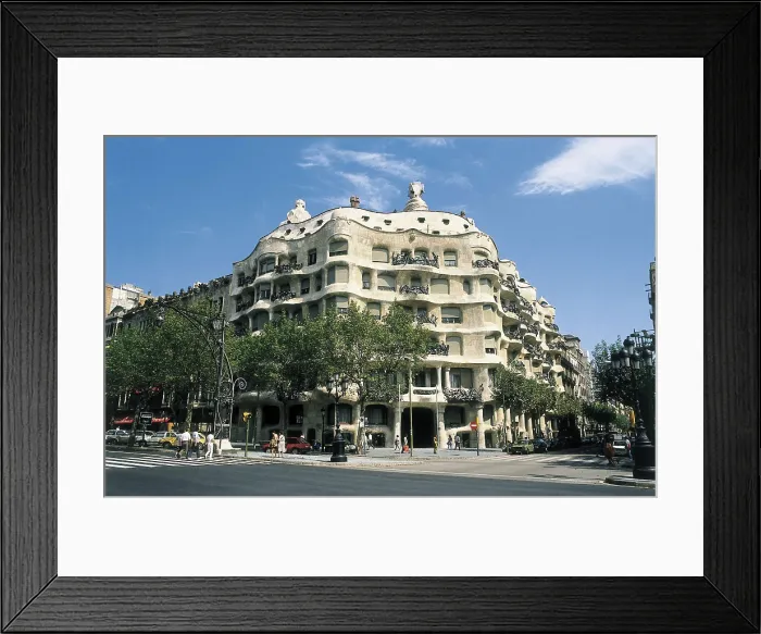 Framed Print : GAUDI i CORNET, Antoni (1852-1926). Mil House or La Pedrera. 1906-1910. SPAIN. CATALONIA. BARCELONA. Barcelona. Mil House or 'La Pedrera', work by Antonio Gaud