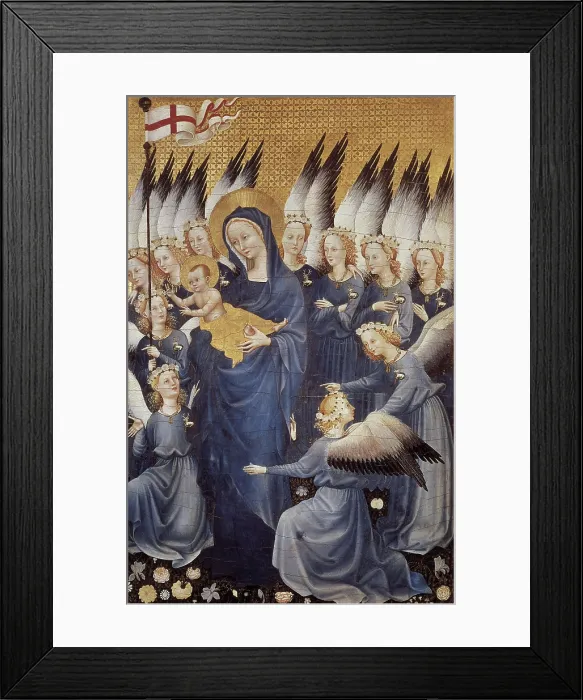 Framed Print : AISA / Everett Collection The Wilton Diptych. 1395 - 1399. Right panel of the altarpiece: the representation of the Virgin and Child with angels