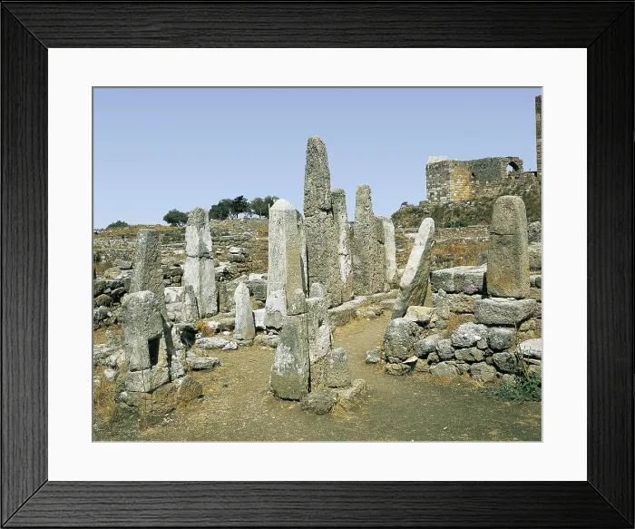 Framed Print : LEBANON. SOUTH LEBANON. Jbail. Byblos. Temple of the Obelisks (c.1900 BC), at the Phoenician necropolis. Phoenician art. AISA / Everett Collection**US SALES ONLY** Framed Print : LEBANON. SOUTH LEBANON. Jbail. Byblos. Temple of the Obelisks (c.1900 BC), at the Phoenician necropolis. Phoenician art. AISA / Everett Collection**US SALES ONLY**
