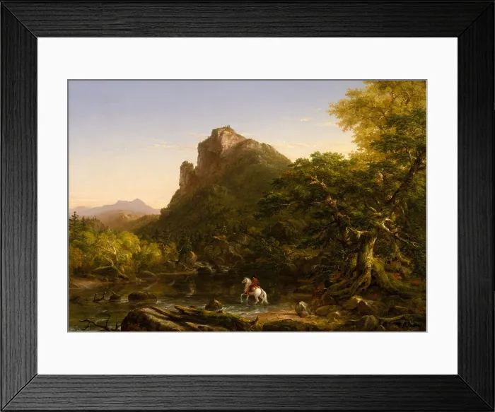 Framed Print : THE MOUNTAIN FORD, by Thomas Cole, 1846, Anglo-American painting, oil on canvas