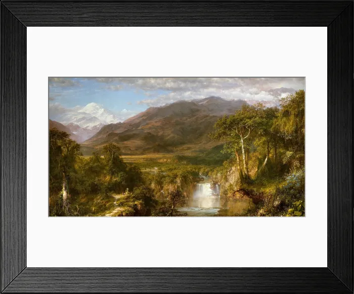 Framed Print : HEART OF THE ANDES, by Frederic Edwin Church, 1859, American painting, oil on canvas. The artist unveiled this monumental masterpiece in New York on April 27, 1859 Framed Print : HEART OF THE ANDES, by Frederic Edwin Church, 1859, American painting, oil on canvas. The artist unveiled this monumental masterpiece in New York on April 27, 1859