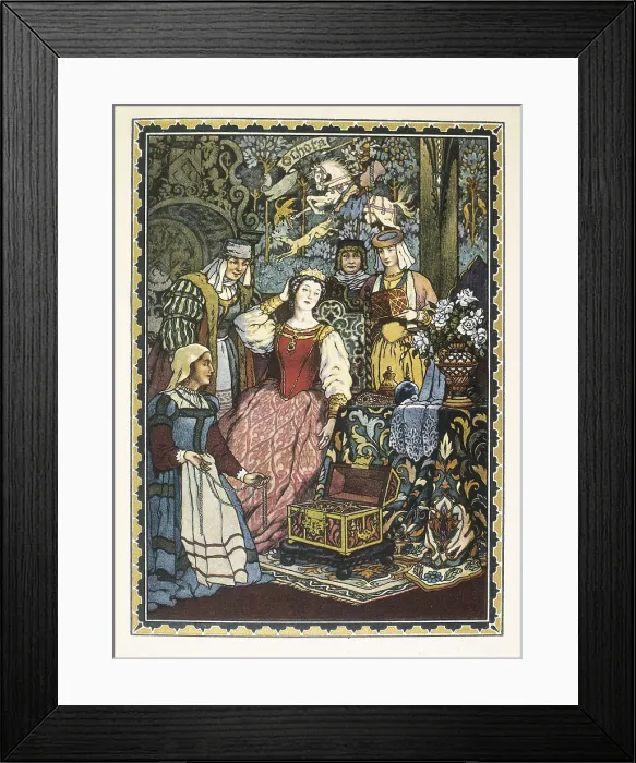 Framed Print : Illustration of an edition of Pushkin's drama 'Boris Godunov' illustrated by Boris Zworykine and published in Paris in 1927. Depiction of Marina. Engraving. SPAIN