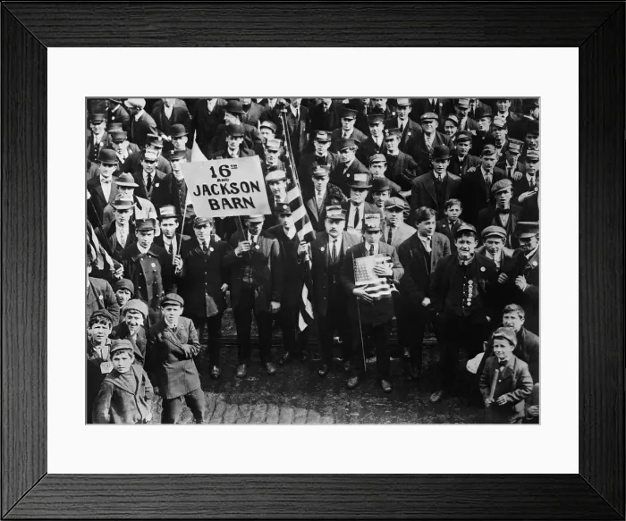Framed Print : Amalgamated Association of Street and Electric Railway Employees of America, going to a meeting. Philadelphia Trolley Strike, Feb 21, 1910 Framed Print : Amalgamated Association of Street and Electric Railway Employees of America, going to a meeting. Philadelphia Trolley Strike, Feb 21, 1910