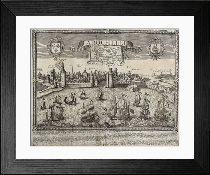 Framed Print : Port of La Rochelle in 17th c. Engraving. AISA / Everett Collection**US SALES ONLY**
