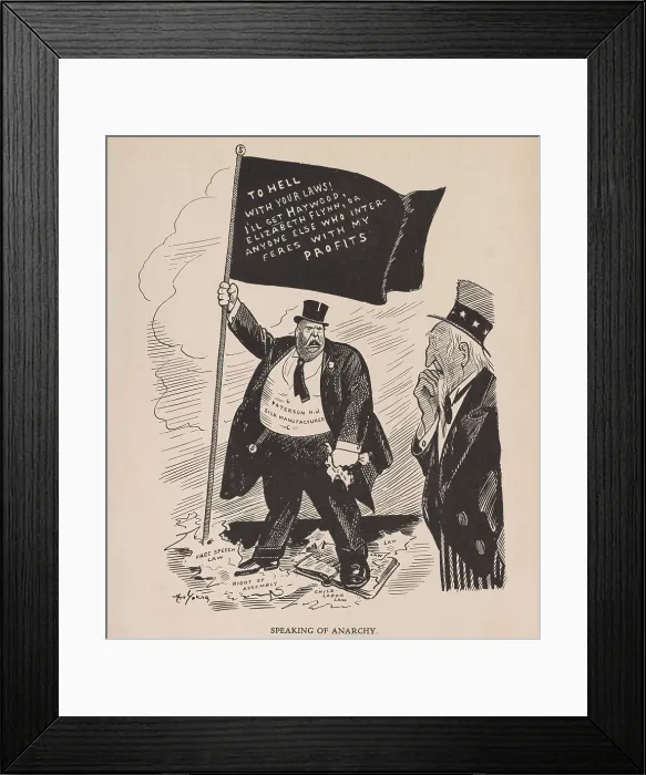 Framed Print : SPEAKING OF ANARCHY, political cartoon by Art Young, THE MASSES, April 1913 Framed Print : SPEAKING OF ANARCHY, political cartoon by Art Young, THE MASSES, April 1913