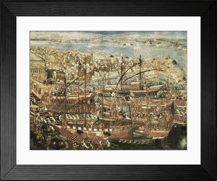 Framed Print : Portrait of Giovanni Francesco Capodislita. Traduccin de la obra de Petrarca 'De Viris Illustribus' por Donato Albanzani (1328-1411). Oil on canvas. ITALY. Venice