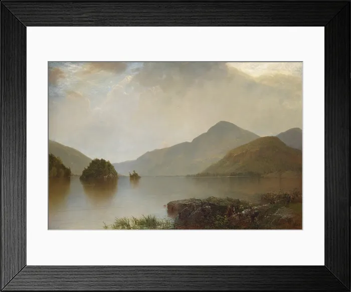 Framed Print : LAKE GEORGE, by John Frederick Kensett, 1869, American painting, oil on canvas