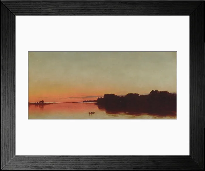 Framed Print : TWILIGHT ON A SOUND, DARIEN, CONNECTICUT, by John Frederick Kensett, 1872, American oil painting