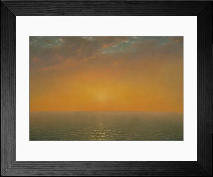 Framed Print : SUNSET ON THE SEA, by John Frederick Kensett, 1872, American painting, oil on canvas