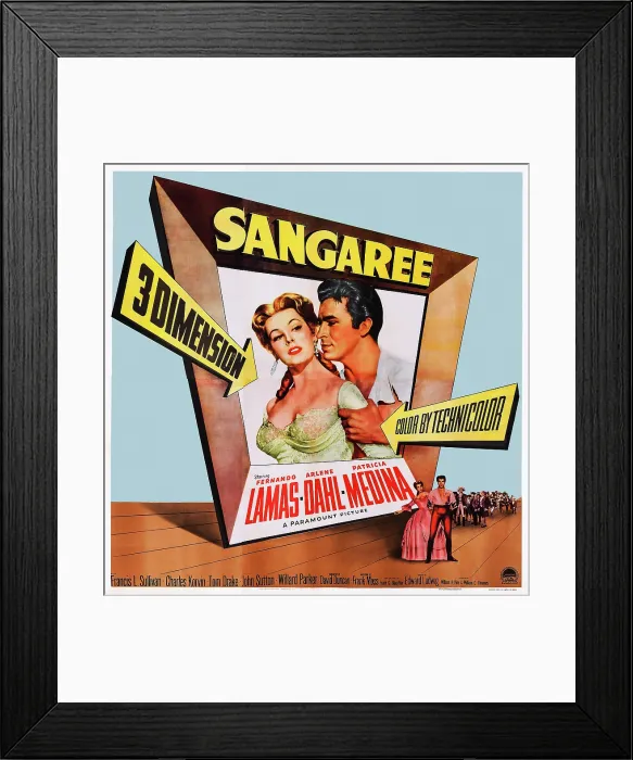 Framed Print : SANGAREE, U.S. poster art, from left: Arlene Dahl, Fernando Lamas, 1953 Framed Print : SANGAREE, U.S. poster art, from left: Arlene Dahl, Fernando Lamas, 1953