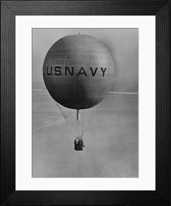 Framed Print : U.S. Navy balloon floating with a gondola holding several men, Sept. 1, 1923 (BSLOC_2016_10_174) Framed Print : U.S. Navy balloon floating with a gondola holding several men, Sept. 1, 1923 (BSLOC_2016_10_174)