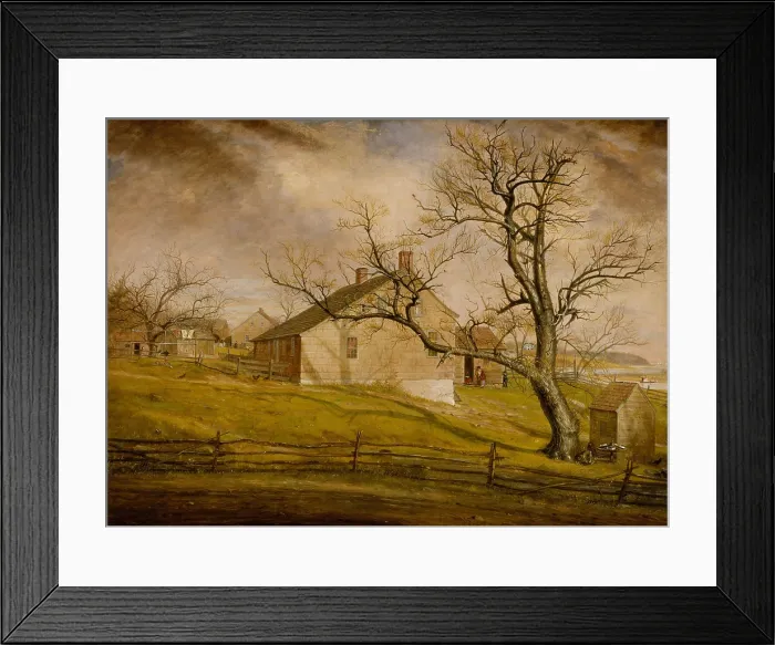 Framed Print : LONG ISLAND FARMHOUSES, by William Sidney Mount, 1862-63, American painting, oil on canvas