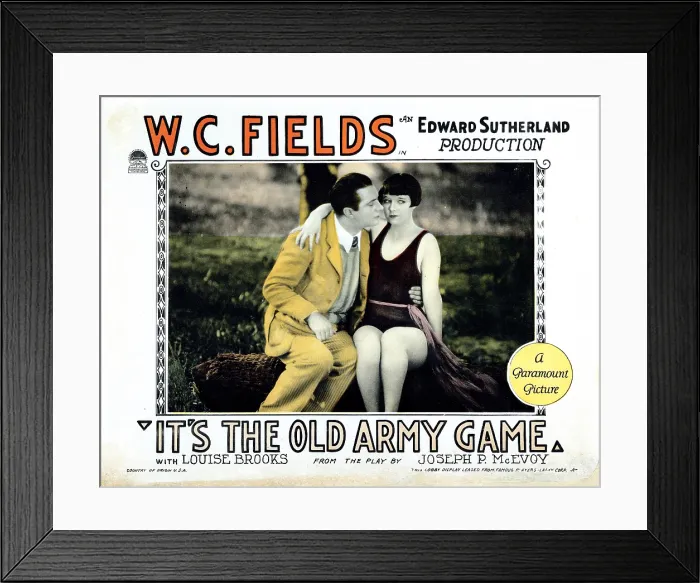 Framed Print : IT'S THE OLD ARMY GAME, lobbycard, from left: William Gaxton, Louise Brooks, 1926
