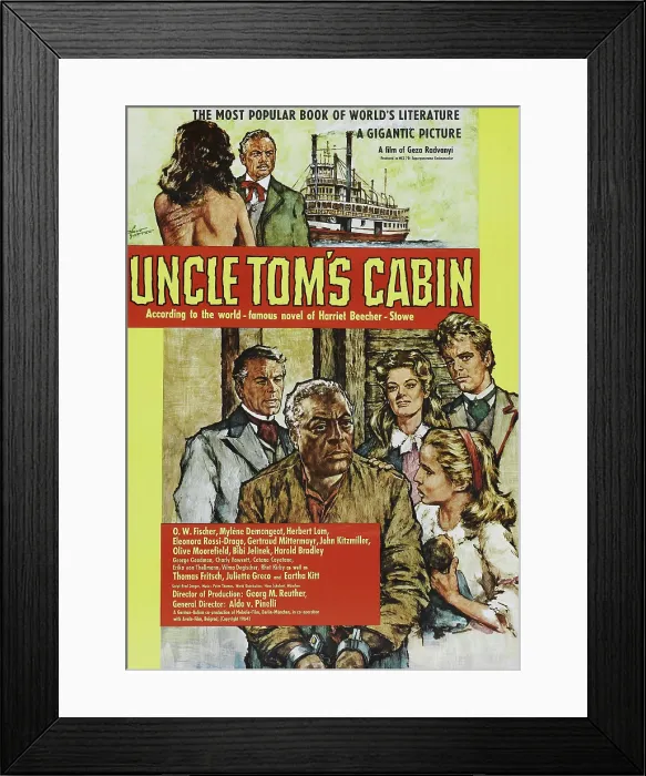 Framed Print : UNCLE TOM'S CABIN, (aka ONKEL TOMS HUTTE), German poster, front center: John Kitzmiller (Uncle Tom), 1965
