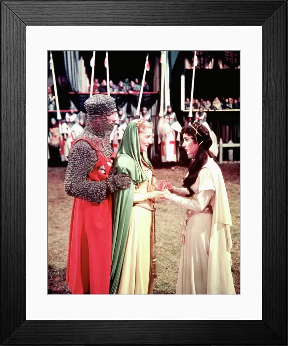 Framed Print : IVANHOE, from left: Robert Taylor, Joan Fontaine, Elizabeth Taylor, 1952 Framed Print : IVANHOE, from left: Robert Taylor, Joan Fontaine, Elizabeth Taylor, 1952