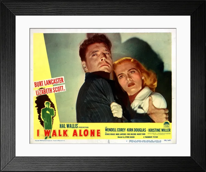 Framed Print : I WALK ALONE, from left, Burt Lancaster, Lizabeth Scott, 1948