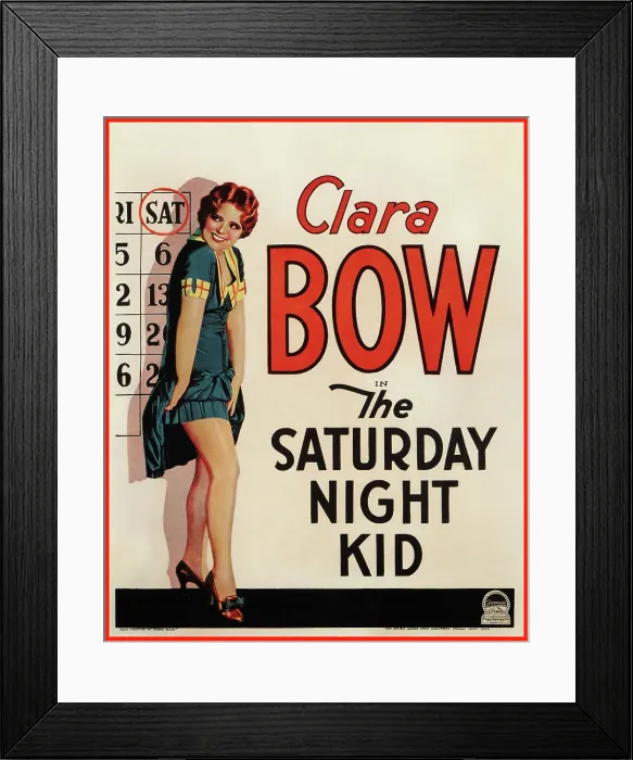 Framed Print : THE SATURDAY NIGHT KID, Clara Bow on US poster art, 1929