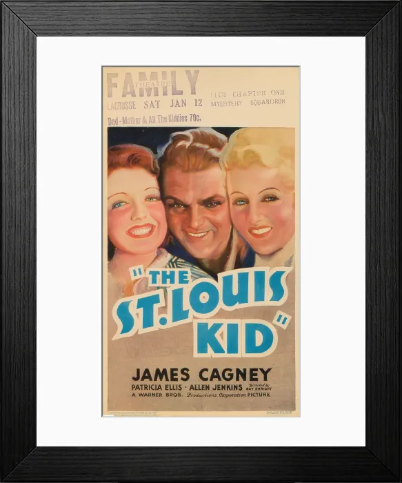 Framed Print : THE ST. LOUIS KID, window card, from left: Dorothy Dare, James Cagney, Patricia Ellis, 1934 Framed Print : THE ST. LOUIS KID, window card, from left: Dorothy Dare, James Cagney, Patricia Ellis, 1934