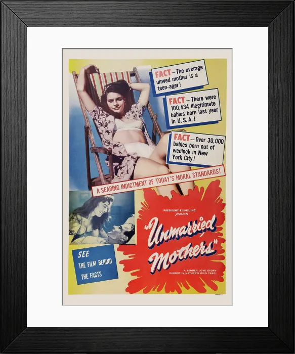 Framed Print : UNMARRIED MOTHERS, (aka, OGIFT FADER SOKES), US poster art, 1953