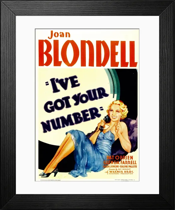 Framed Print : I'VE GOT YOUR NUMBER, Joan Blondell, 1934