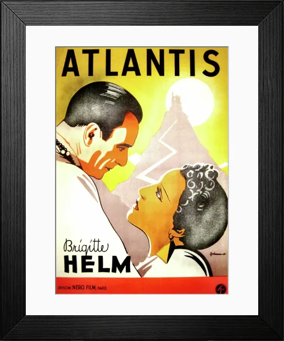 Framed Print : L'ATLANTIDE, (aka MISTRESS OF ATLANTIS, aka ATLANTIS), from left on Swedish poster art: Jean Angelo, Brigitte Helm, 1932