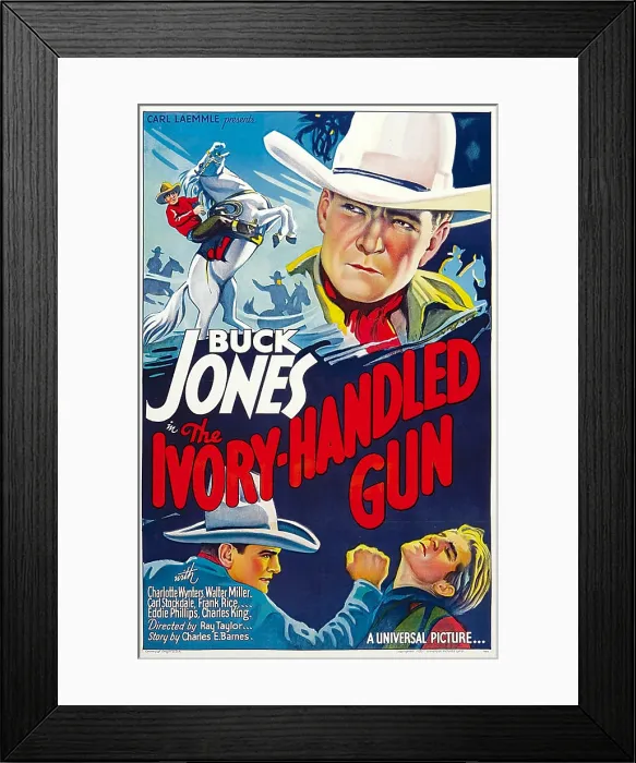 Framed Print : THE IVORY-HANDLED GUN, top and bottom left: Buck Jones, 1935