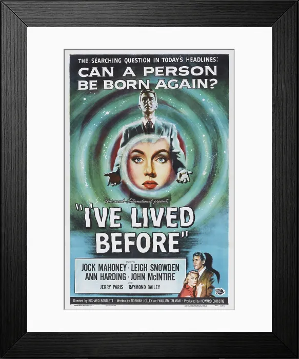 Framed Print : I'VE LIVED BEFORE, US poster art, 1956 Framed Print : I'VE LIVED BEFORE, US poster art, 1956