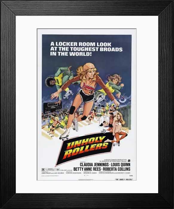 Framed Print : UNHOLY ROLLERS, US poster art, Claudia Jennings, (center), 1972