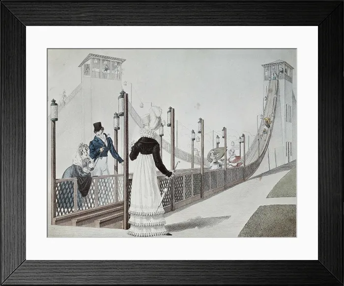 Framed Print : Paris (19th c.). Big dipper at Barrier de Roule. Etching. FRANCE. Paris. Muse Carnavalet (Carnavalet Museum). AISA / Everett Collection**US SALES ONLY**