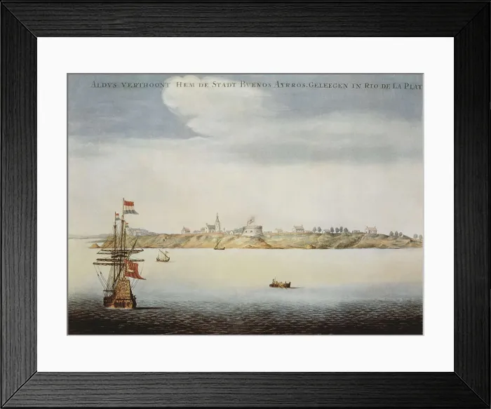 Framed Print : Buenos Aires (1828). Litography. SPAIN. Madrid. Biblioteca del Instituto de Cultura Hispnica (Library of the Institute of Hispanic Culture)