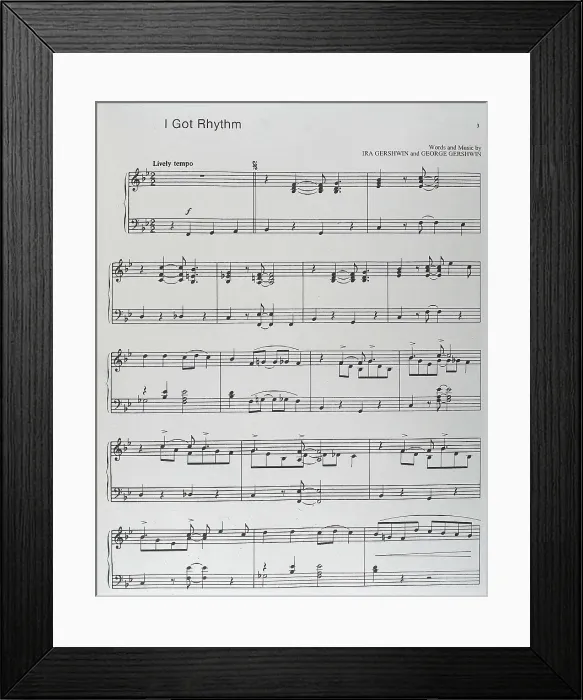Framed Print : GERSHWIN, George (1898-1937). Score for piano of the song 'I Got Rhythm' from the musical 'Girl Crazy' (1930). AISA / Everett Collection**US SALES ONLY** Framed Print : GERSHWIN, George (1898-1937). Score for piano of the song 'I Got Rhythm' from the musical 'Girl Crazy' (1930). AISA / Everett Collection**US SALES ONLY**