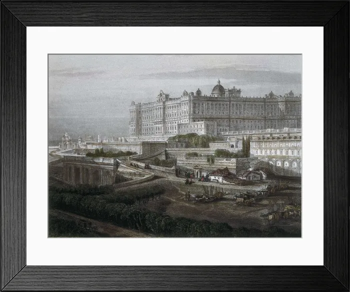 Framed Print : Madrid. Palacio de Oriente (Easter Palace) in 19th c. draeing by Adolphe Rouargue. Litography. AISA / Everett Collection**US SALES ONLY** Framed Print : Madrid. Palacio de Oriente (Easter Palace) in 19th c. draeing by Adolphe Rouargue. Litography. AISA / Everett Collection**US SALES ONLY**