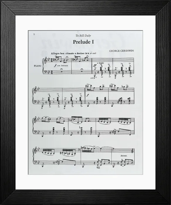 Framed Print : GERSHWIN, George (1898-1937). Score of 'Prelude I (To Bill Daly)' for piano. AISA / Everett Collection**US SALES ONLY**