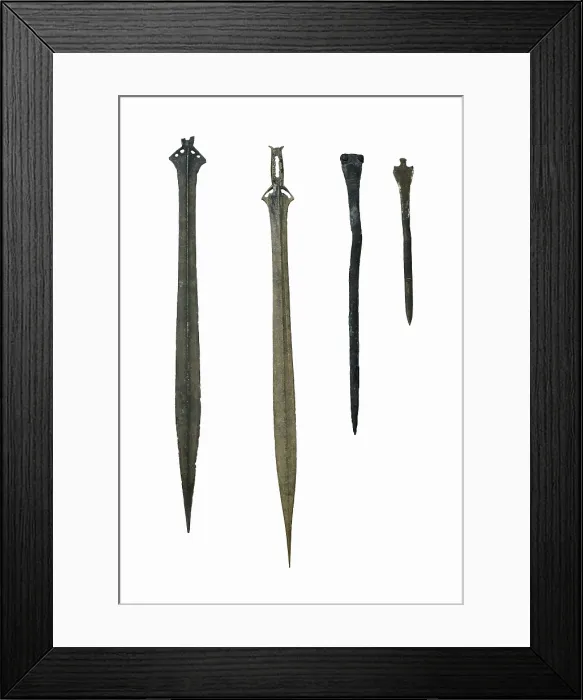 Framed Print : Swords and rapiers (8th c. BC.). Bronze Age. SPAIN. Pontevedra. Pontevedra Museum. Proc: SPAIN. GALICIA. Catoira. Torres de Oeste. AISA / Everett Collection**US SALES ONLY** Framed Print : Swords and rapiers (8th c. BC.). Bronze Age. SPAIN. Pontevedra. Pontevedra Museum. Proc: SPAIN. GALICIA. Catoira. Torres de Oeste. AISA / Everett Collection**US SALES ONLY**