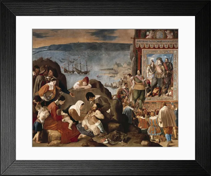 Framed Print : AISA / Everett Collection MAINO, Juan Bautista (1578-1649). The Recovery of Bahia in Brazil. 1634. Port under Dutch power till the conquest of Fadrique de Toledo