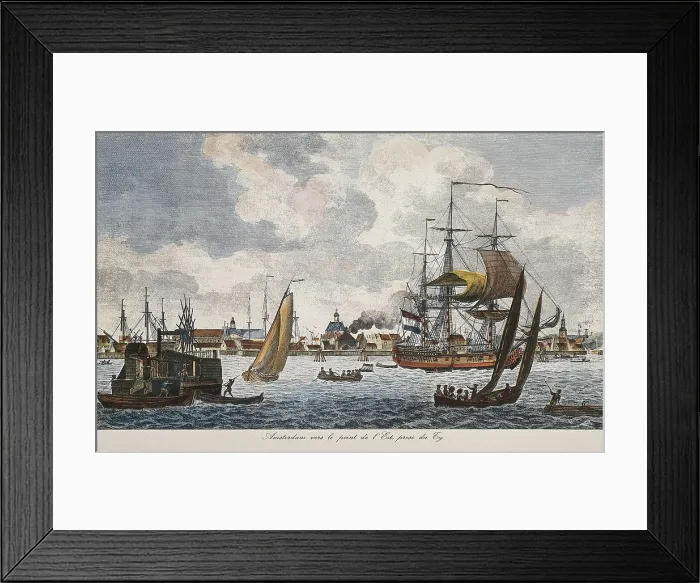 Framed Print : Amsterdam from the East Bridge in 17th c. Engraving. AISA / Everett Collection**US SALES ONLY**