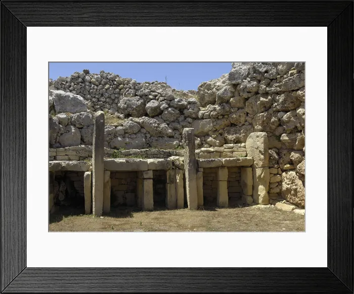 Framed Print : Ggantija Temple. ca. 3000 BC. MALTA. Gozo Island. Xaghra. Building of the Age of Temples. Bronze Age. Architecture. AISA / Everett Collection**US SALES ONLY**