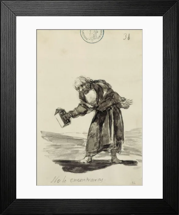 Framed Print : GOYA Y LUCIENTES, Francisco de (1746-1828). You will not find it. 1814-1828. From the drawings originated by the Secular Laws and the War. Drawing. SPAIN. Madrid. Prado Museum