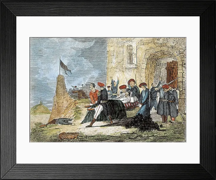 Framed Print : Spain. First Carlist War. Siege of Bilbao (1835). Engraving by Francisco Sainz. Engraving. SPAIN. Donostia. Military Historical Museum. AISA / Everett Collection**US SALES ONLY**