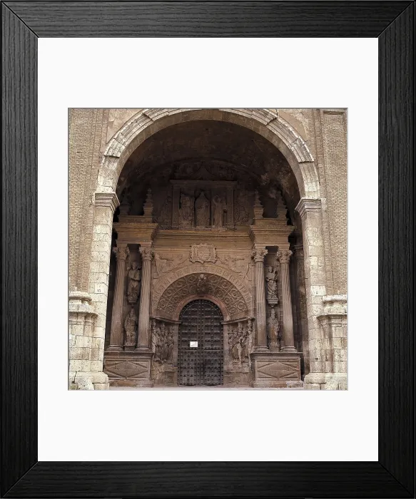 Framed Print : Cathedral of Santa Maria de la Huerta. 12th-16th c. SPAIN. ARAGON. ZARAGOZA. Tarazona. Cathedral of Santa Maria de la Huerta. Gate (c. 1578). Renaissance art. Architecture