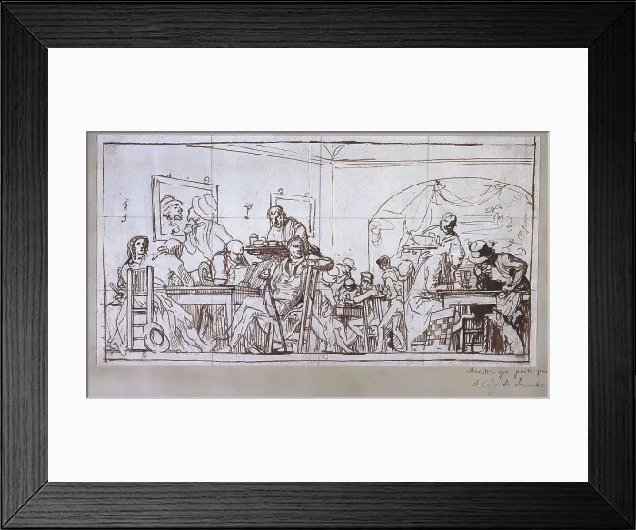 Framed Print : ALENZA y NIETO, Leonardo (1807-1845). Caf de Levante at Madrid. 1st half 19th c. Romanticism. Drawing. SPAIN. Madrid. Municipal Museum. AISA / Everett Collection**US SALES ONLY** Framed Print : ALENZA y NIETO, Leonardo (1807-1845). Caf de Levante at Madrid. 1st half 19th c. Romanticism. Drawing. SPAIN. Madrid. Municipal Museum. AISA / Everett Collection**US SALES ONLY**
