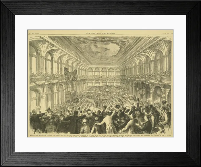 Framed Print : Democratic National Convention cheering the presidential nomination of Samuel Tilden in June 1876 Framed Print : Democratic National Convention cheering the presidential nomination of Samuel Tilden in June 1876