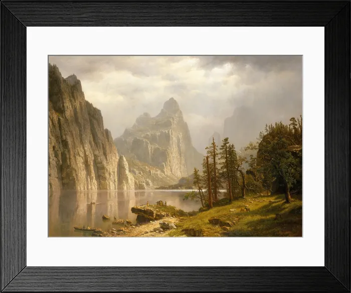 Framed Print : MERCED RIVER, YOSEMITE VALLEY, by Albert Bierstadt, 1866, American painting, oil on canvas