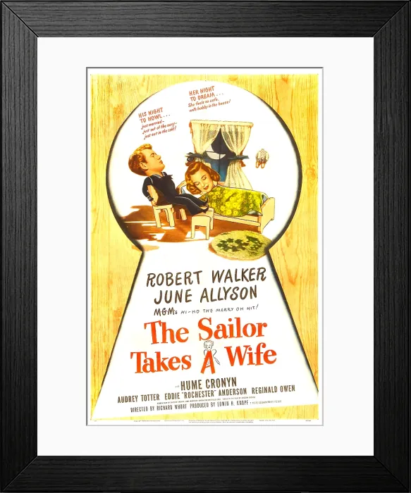 Framed Print : THE SAILOR TAKES A WIFE, US poster, Robert Walker, June Allyson, 1945