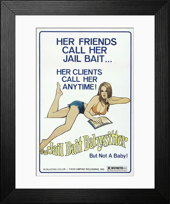 Framed Print : JAIL BAIT BABYSITTER, US poster, Therese Pare, 1977