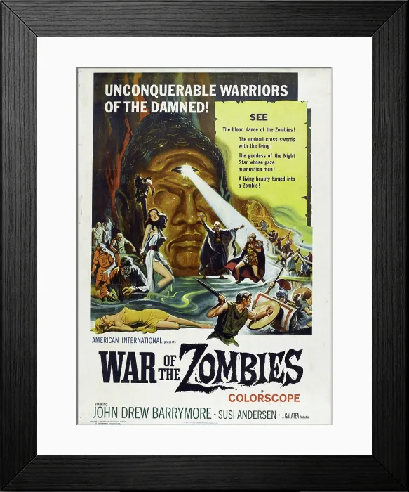 Framed Print : WAR OF THE ZOMBIES, (aka ROME AGAINST ROME, aka ROMA CONTRO ROMA), US poster art, 1964
