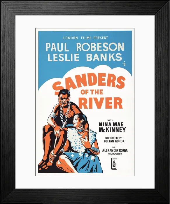 Framed Print : SANDERS OF THE RIVER, British poster art, from left: Paul Robeson, Nina Mae McKinney, 1935