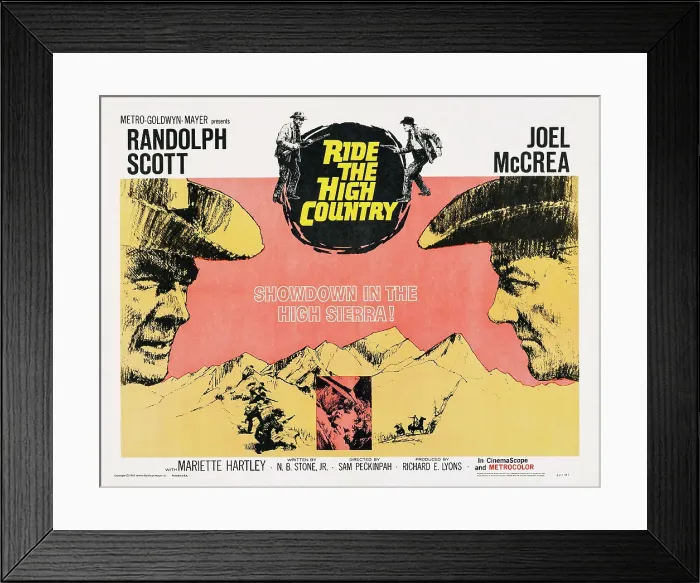 Framed Print : RIDE THE HIGH COUNTRY, US poster art, from left: Randolph Scott, Joel McCrea, 1962