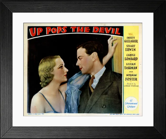 Framed Print : UP POPS THE DEVIL, from left, Carole Lombard, Norman Foster, 1931