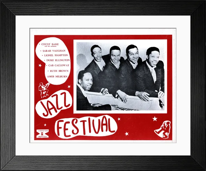 Framed Print : JAZZ FESTIVAL, The Clovers, (Harold Winley, King Raymond Green, Franklen Poole, Carlos Wilson, Edward Ike Bowers), 1956